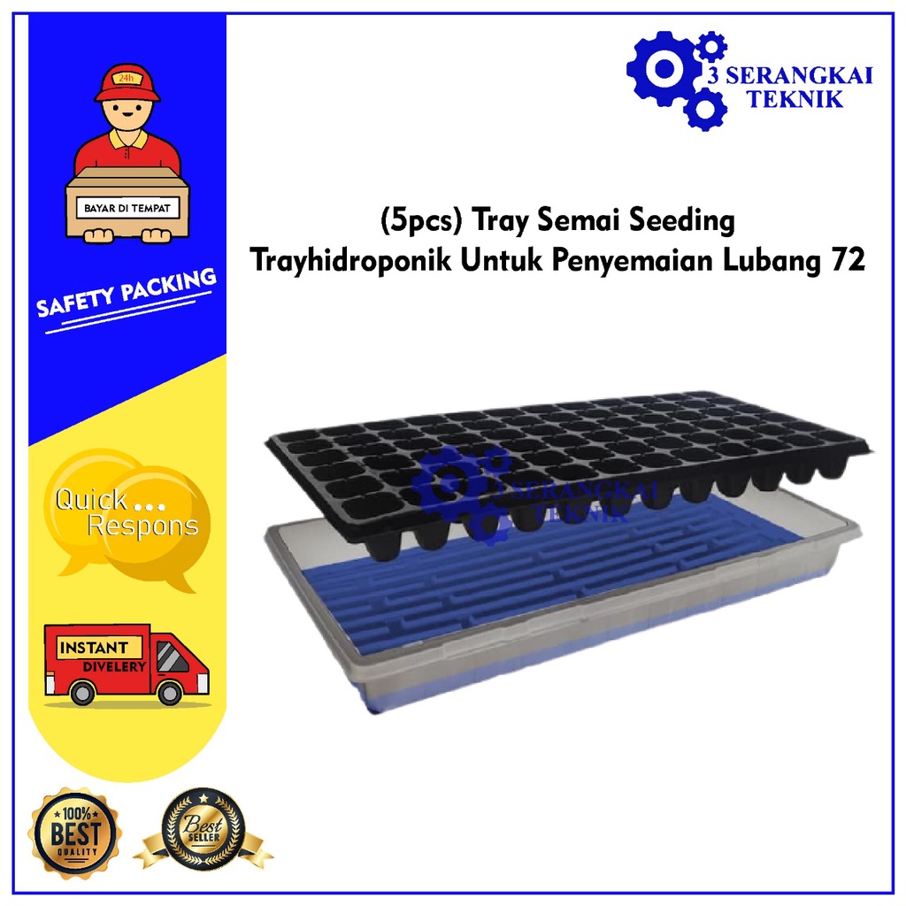 Tray Semai Seeding Tray hidroponik Untuk Penyemaian Lubang 72