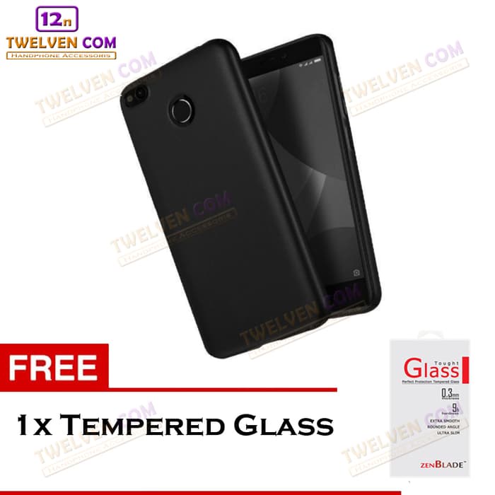 [FLASH SALE] Case Slim Matte Softcase Xiaomi Redmi 4x - Free Tempered Glass