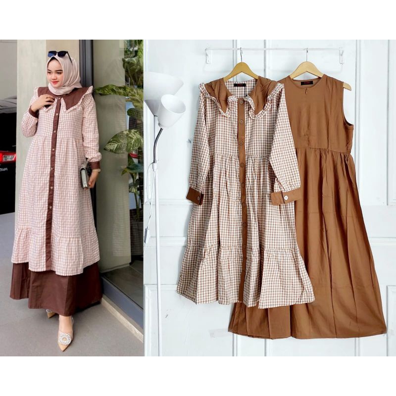 ONE SET INNER OUTER TRQ // SET INNER RAYON OUTER KATUN PREMIUM // FASHION MUSLIM WANITA