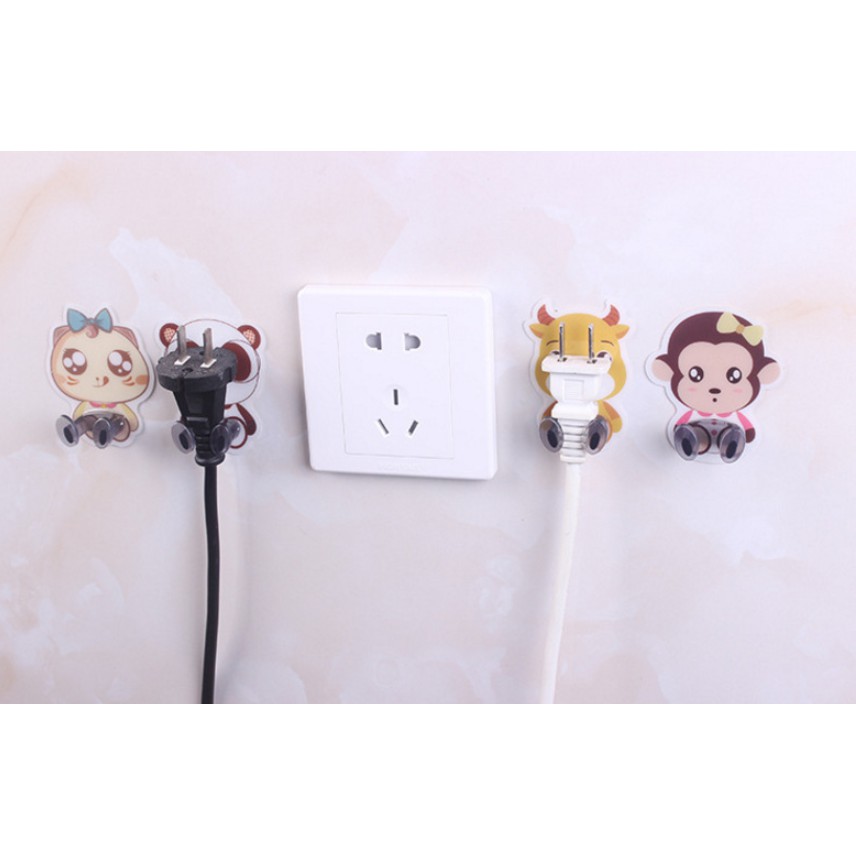 Gantungan Serbaguna HOLDER KABEL Gambar KARTUN HEWAN Lucu / Gantungan Lap Handuk Baju Sikat Kabel Hp