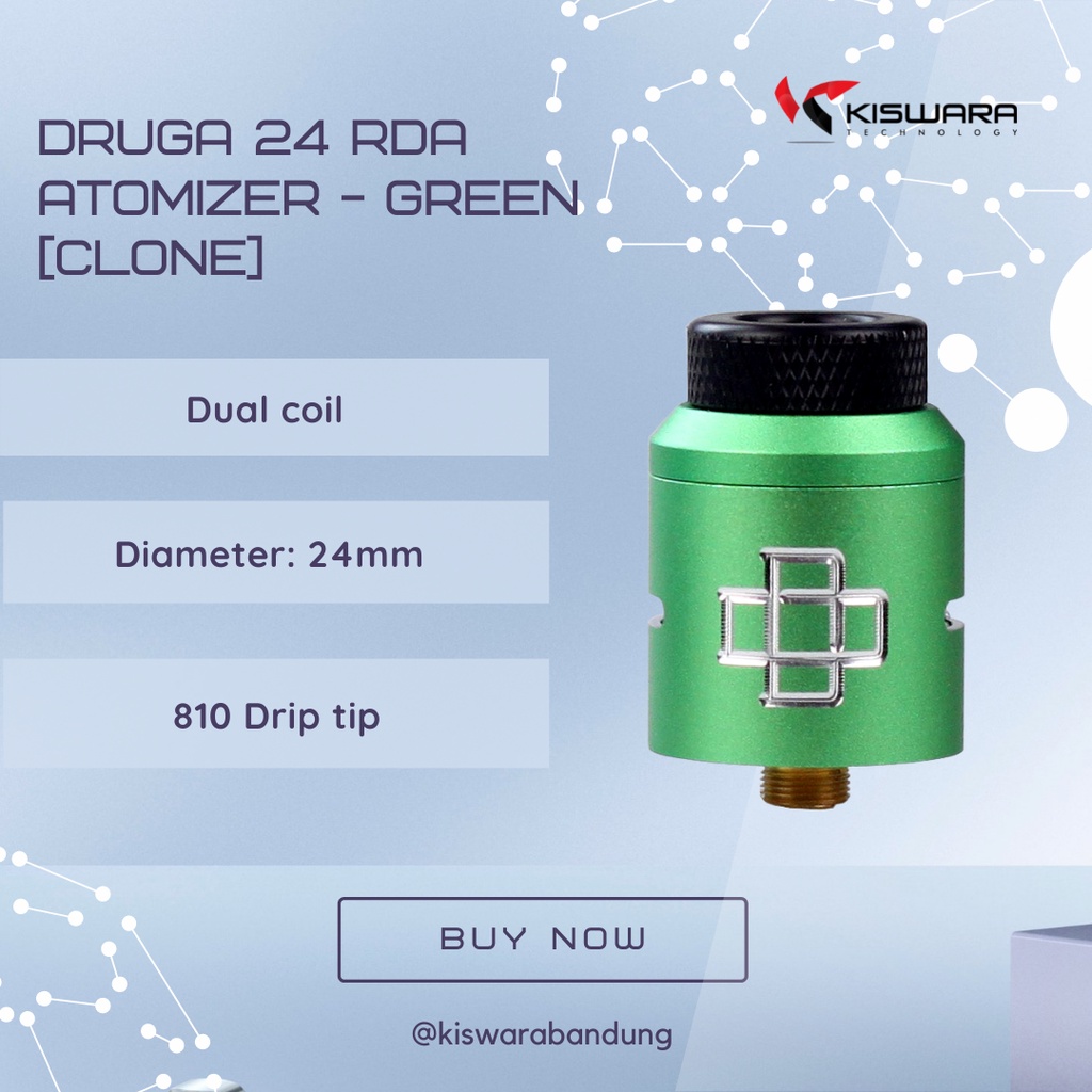 Druga 24 RDA Atomizer - GREEN [Clone]