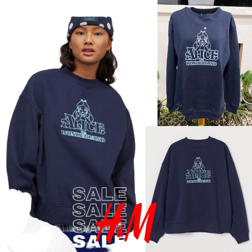 SWEATER HOODIE H&M ALICE IN WONDERLAND HNM SALE CREWNECK H&M SWEATER HOODIE PRIA SWEATER OVERSIZE SW