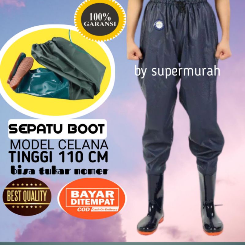 SEPATU BOOT BOOTS BUT PETANI SAWAH MODEL CELANA LENTUR KARET IMPORT TINGGI 110 CM MANCING BUKAN AP