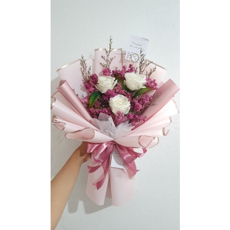 buket edelweis bouquet artificial flowers bunga