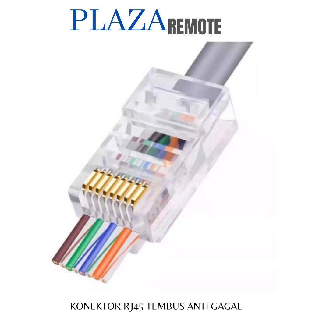 KONEKTOR RJ45 TEMBUS ANTI GAGAL CAT5 CAT 5E CAT6 KONEKTOR UTP JARINGAN