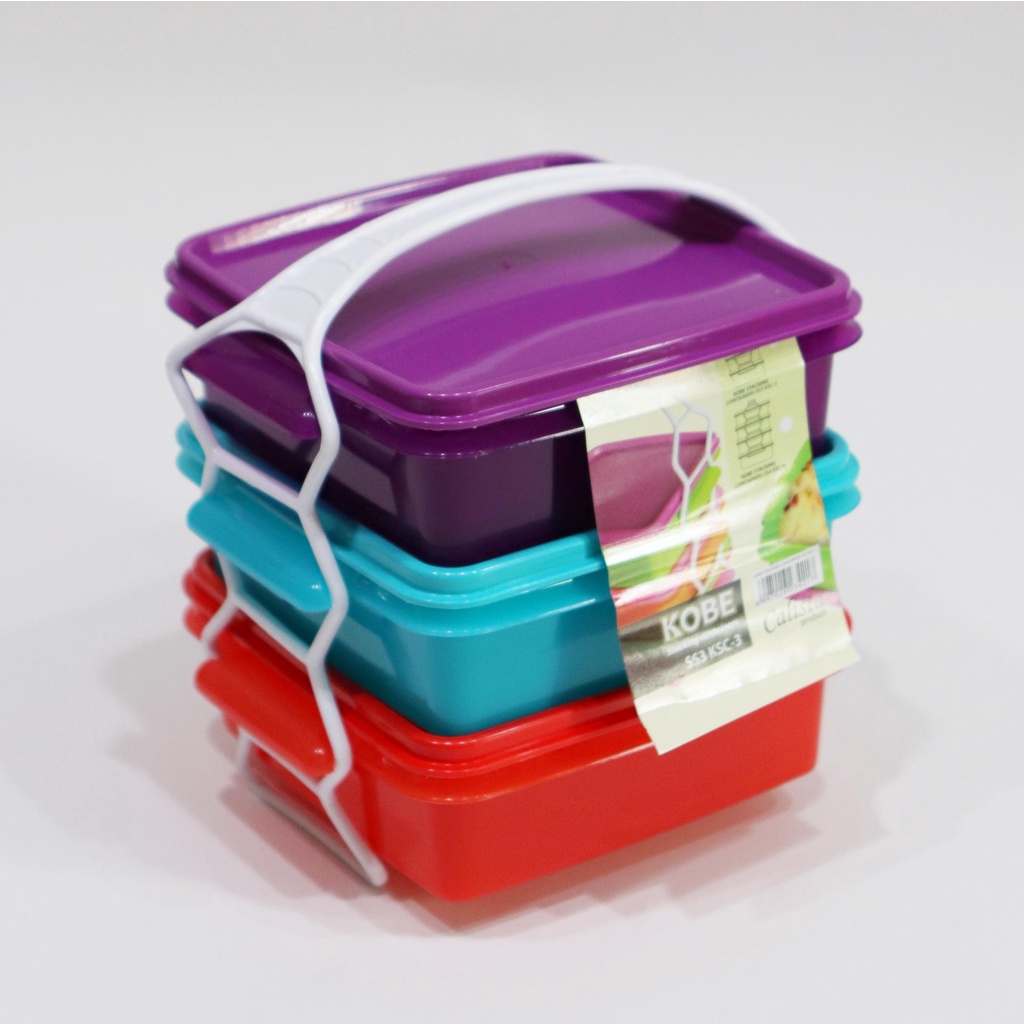 Rantang Susun 3 Kobe / Calista Kobe Rantang Makan Susun 3 / Rantang Plastik