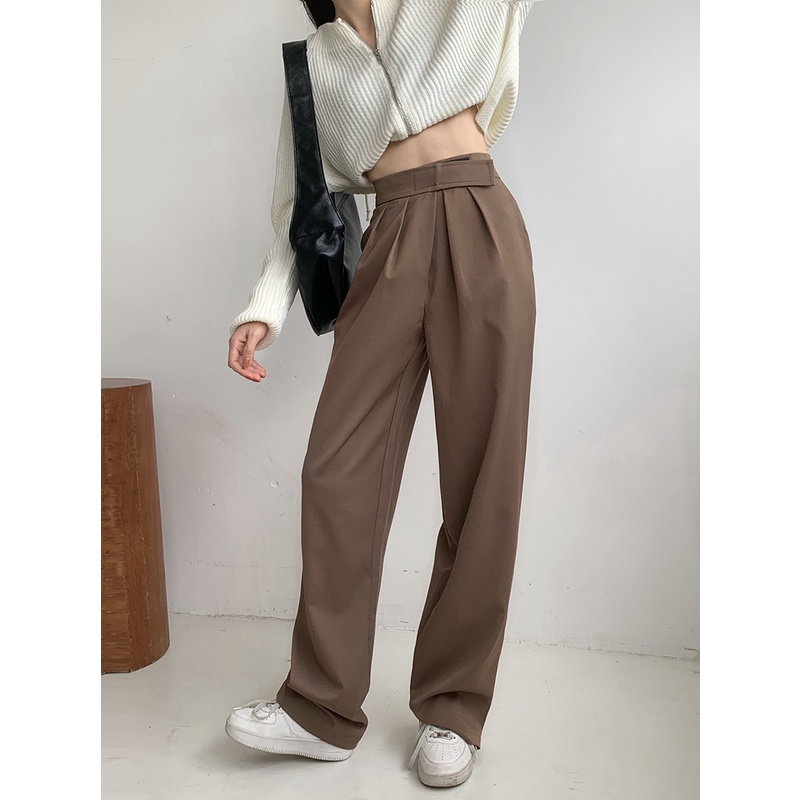 Celana Kulot Velcro Wanita Terbaru Korean Style Celana Oanjang Hitam Loose High Waist