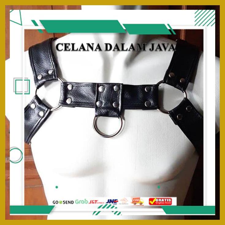 METAL BLACK LEATHER CHEST HARNESS CELANA DALAM PRIA GSTRING CD HOT KUALITAS TINGGI 
