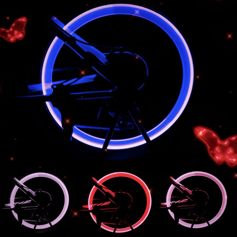 tutup baut pentil ban lampu LED variasi warna untuk sepeda / motor / mobil (2 pcs)