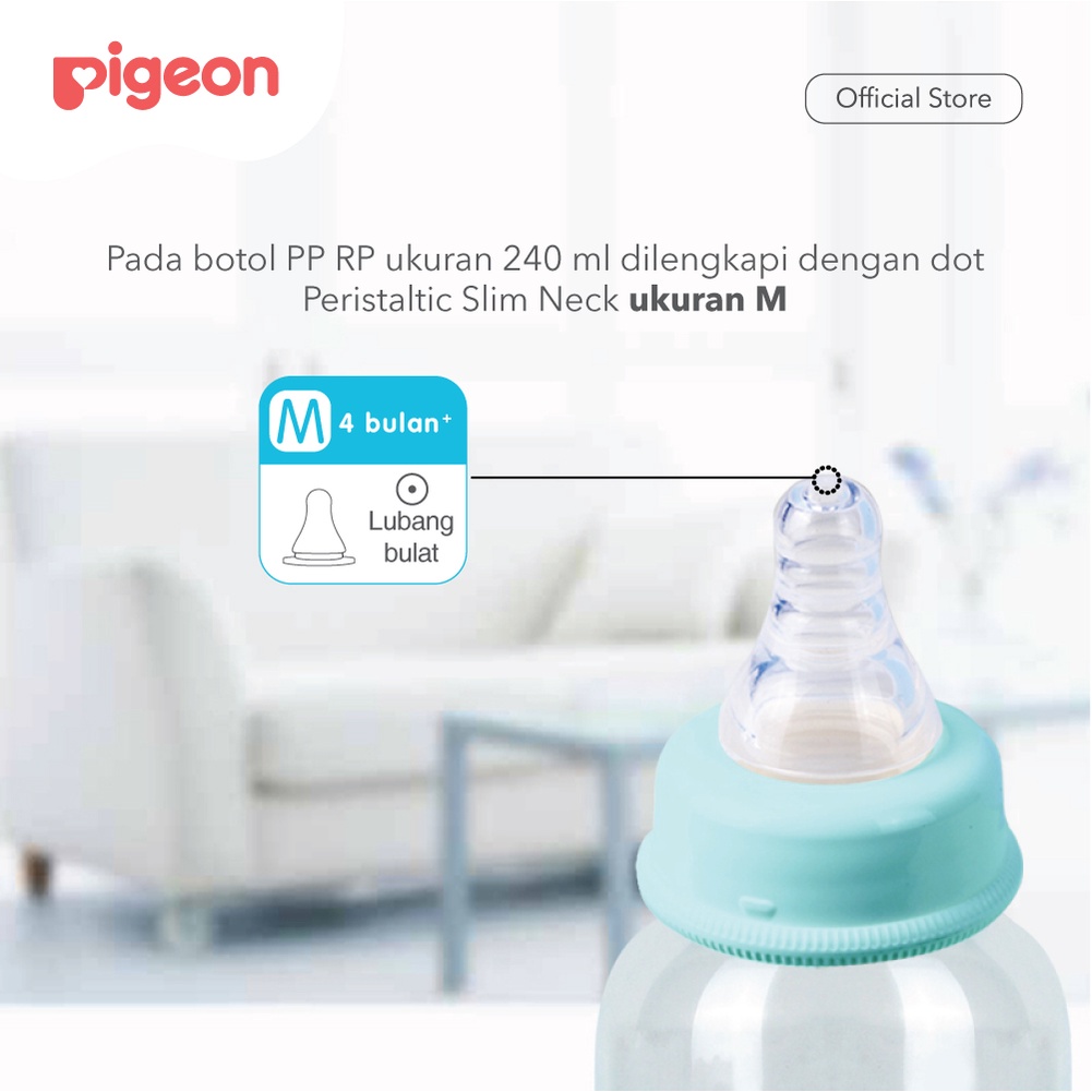 PIGEON BOTOL PP RP 240 ML BADAK BERCULA SATU W/ S TYPE SILICONE NIPPLE | Botol Susu Bayi