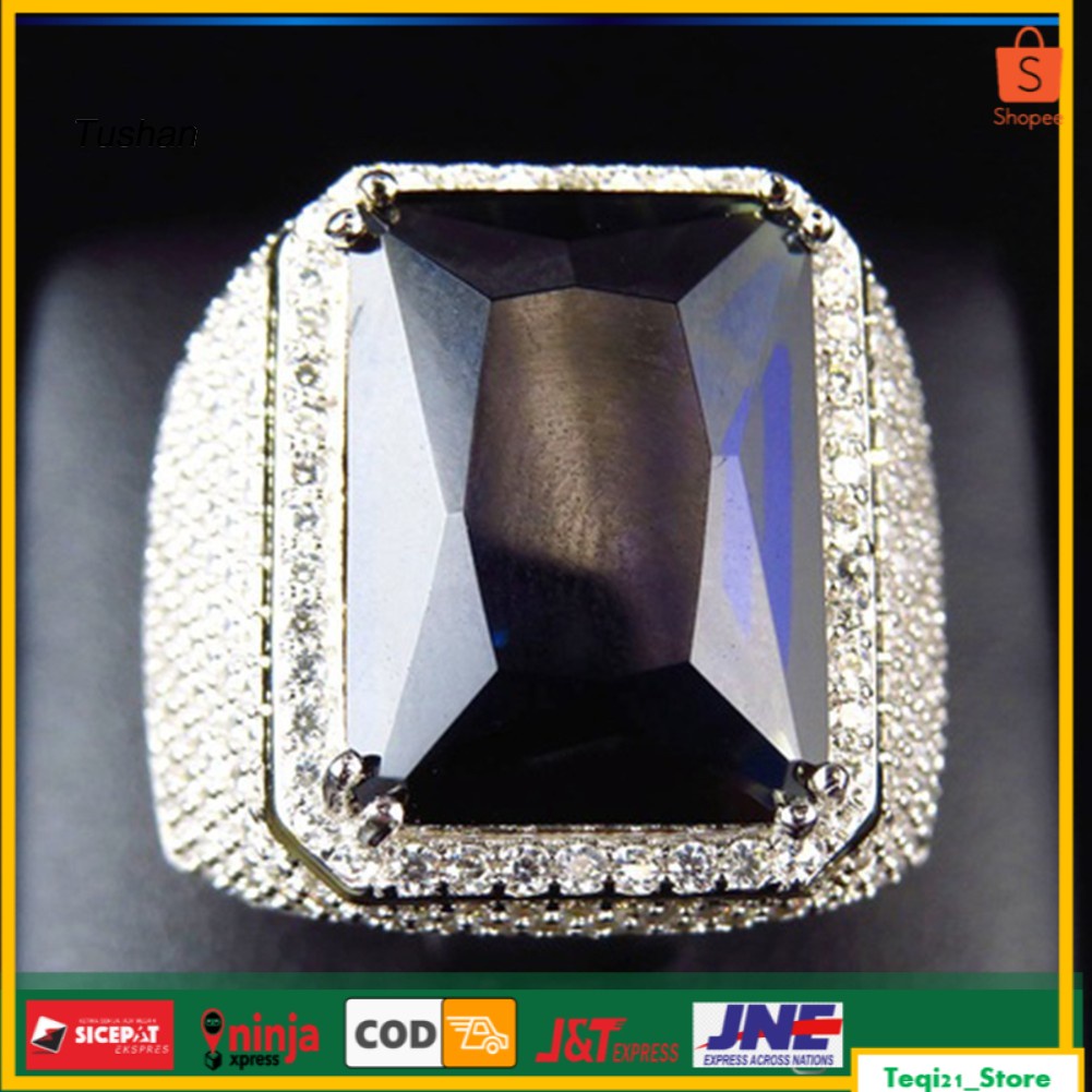 CINCIN PRIA BLUE STUNE MEWAH RING GOLD PAREASI PERMATA