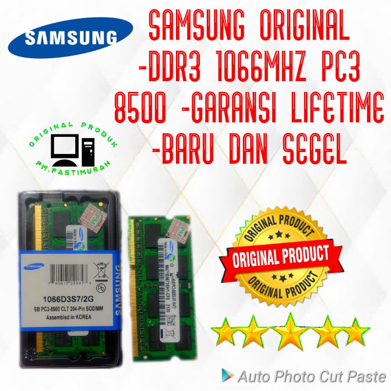 RAM NB DDR3 4GB 1066MHZ PC3 8500 ORIGINAL SAMSUNG