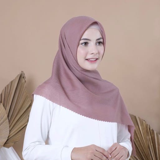 HIJAB SEGI EMPAT EMBOS LC, JILBAB WAFLE PREMIUM BAHAN RUBICORN UKURAN 110X110 CM