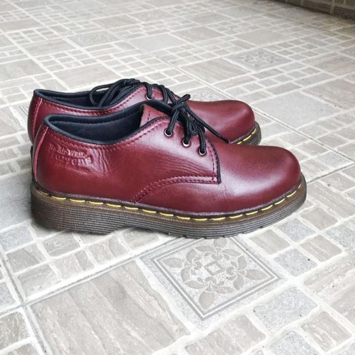 Penjualan Terbanyak.. Sepatu Docmart 1461 Maroon (Kulit Sapi Asli)Docmart pria, Docmart,Docmart mura