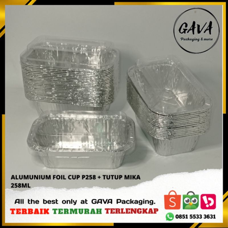 Alumunium Foil Cup Tray P258 Ukuran 258 Ml Dengan Tutup