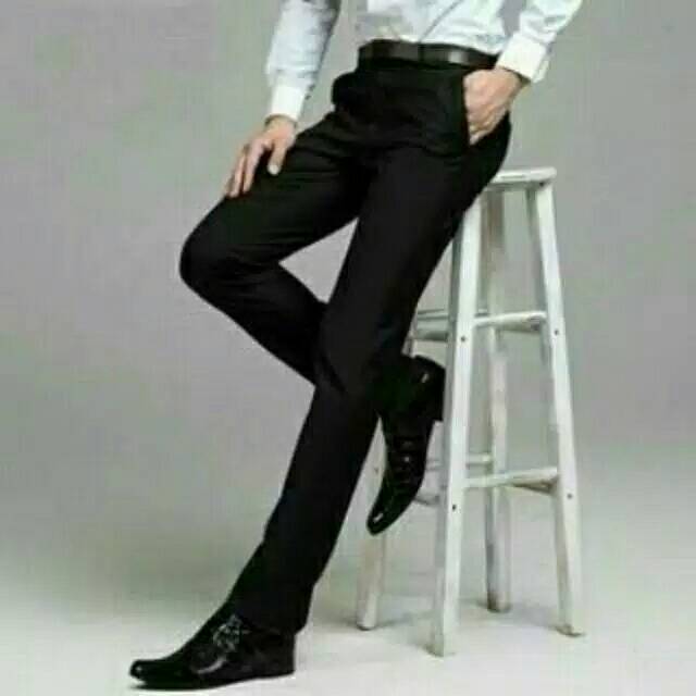 Celana panjang formal slimfit 27-38 l Celana kantor hitam l celana slimfit pria l celana cowok natal