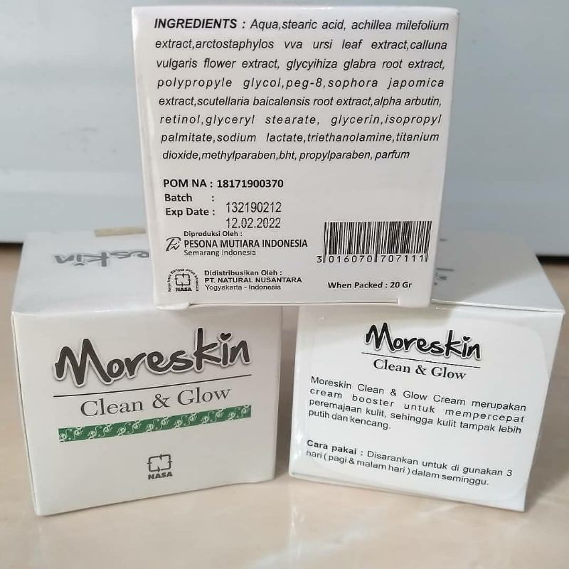 MORESKIN CLEAN AND GLOW - MORESKIN CLEAN & GLOW - CLEAN & GLOW - CLEAN AND GLOW - GLOW NASA