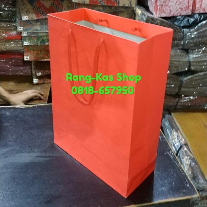 

(TERLARIS) Paperbag MERAH Folio karton Duplex Tebal