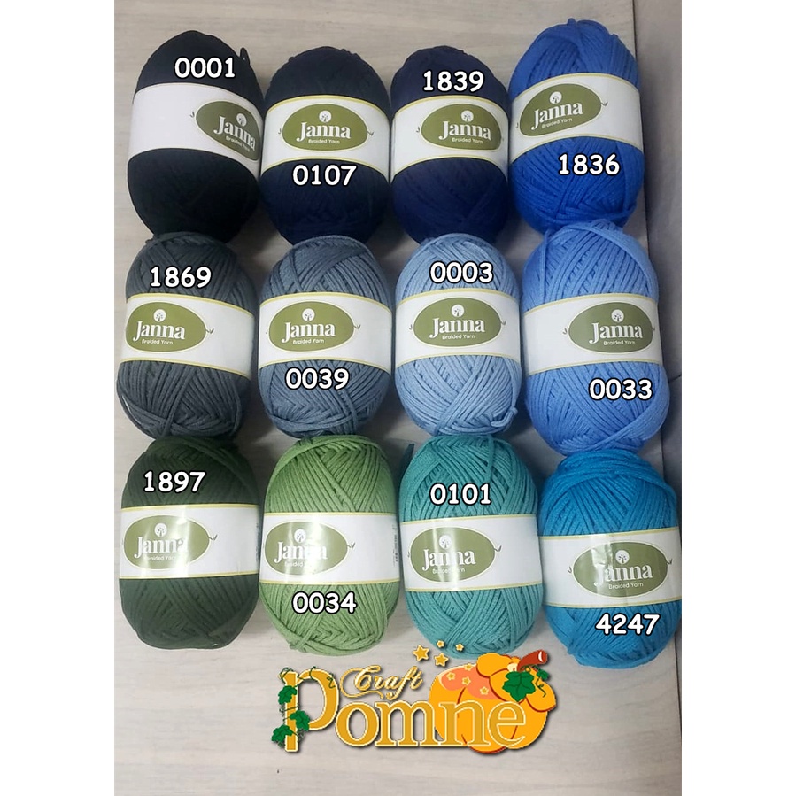 BENANG JANNA - PREMIUM BRAIDED ACRYLIC YARN 160gr/100m / Benang Rajut Tas / Benang Rajut Braided Premium