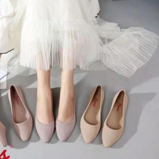 ♬ Flat Shoes Sepatu balet kantor wanita karet jelly Karis 568 - kanan, 36 ❀