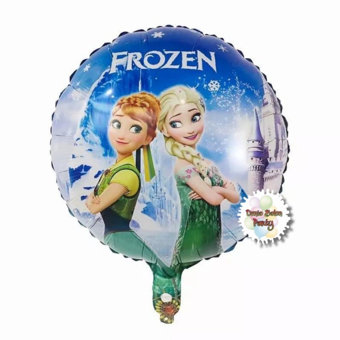 Grosir Isi 50pcs - Balon Foil Bulat Frozen / Balon Karakter Frozen