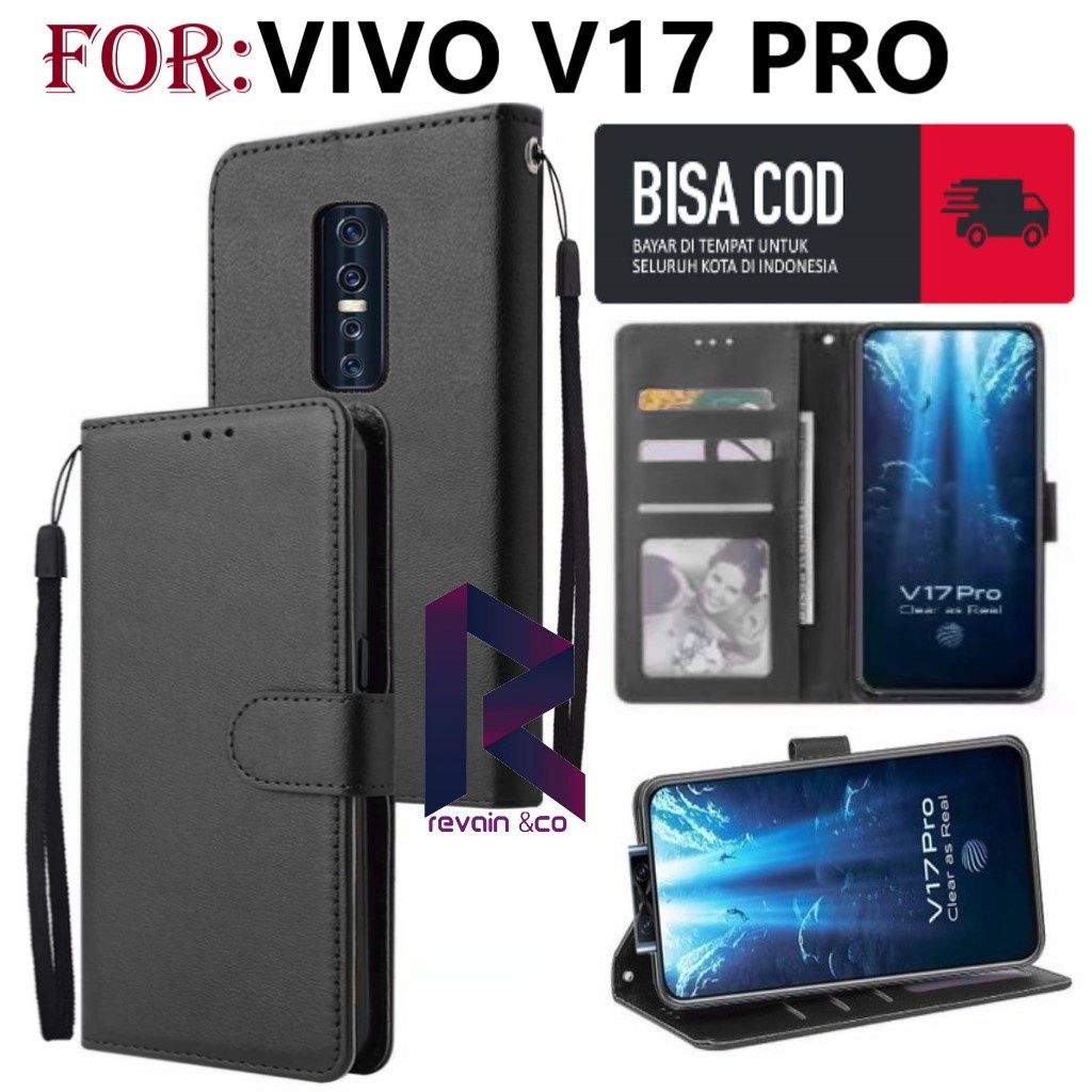 FLIP COVER VIVO V17 PRO CASING DOMPET FLIP WALLET LEATHER KULIT PREMIUM SARUNG BUKA TUTUP FLIP CASE VIVO V17 PRO