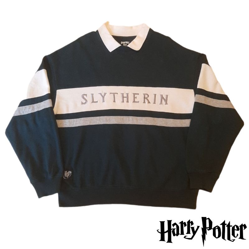 Rugby Crewneck Sweater Harry Potter Slytherin Collar Second