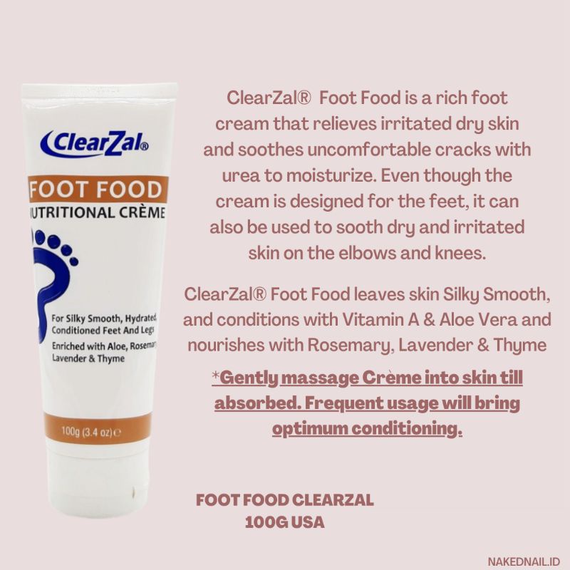 Clearzal foot food nutrisi cream kaki for crack dry skin healing USA