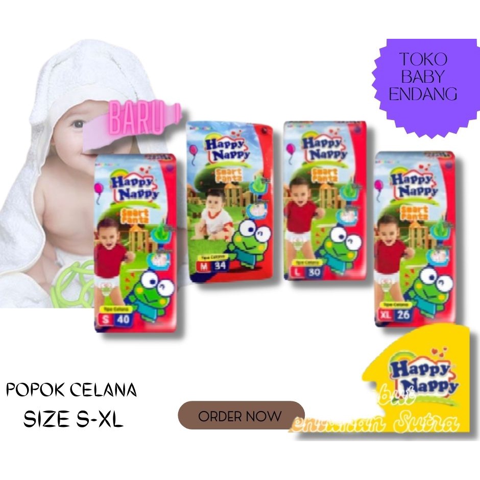 HAPPY NAPPY SMART PANTZ PAMPERS PEMPES BAYI SIZE S M L XL XXL LENGKAP MURAH/TOKO BABY ENDANG