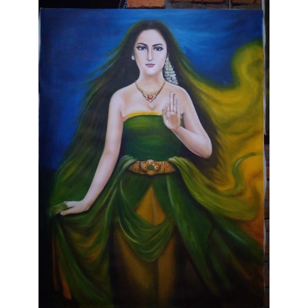 lukisan kanvas ratu pantai selatan