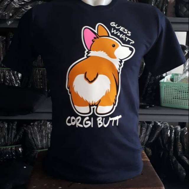 KAOS COMBED 30S CORGI BUTT BAJU TSHIRT CORGI