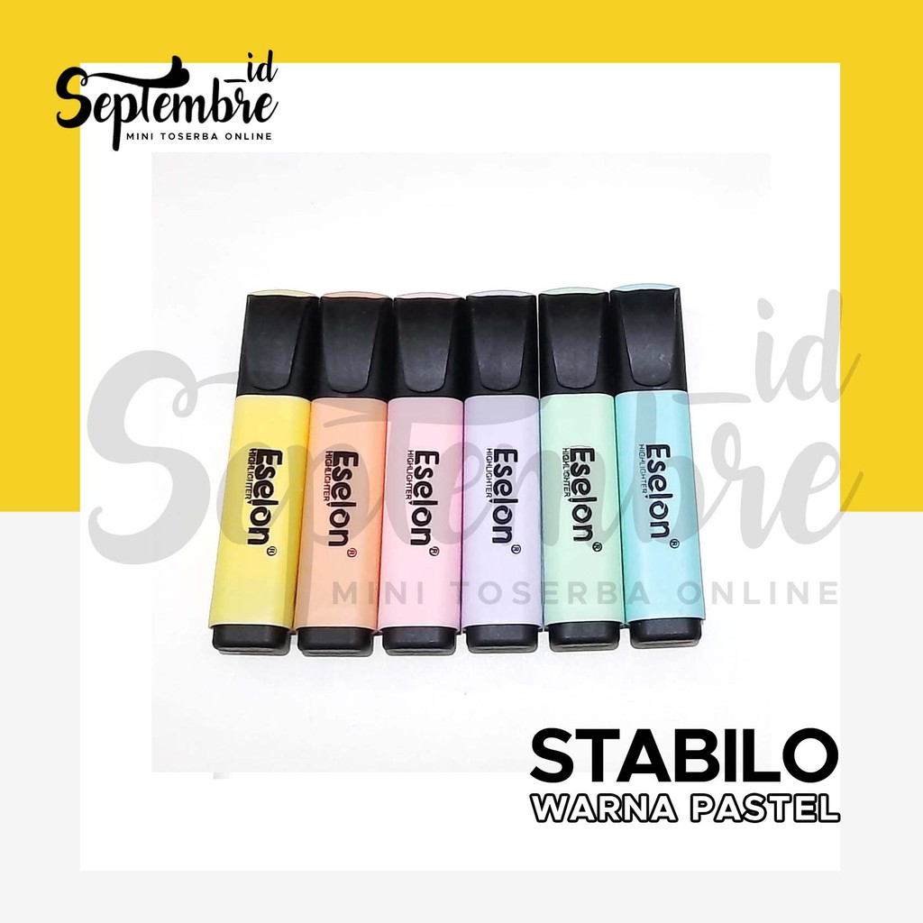 

Stabilo Warna Pastel - 1 Set Isi 6 Warna - Highlighter Warna Pastel