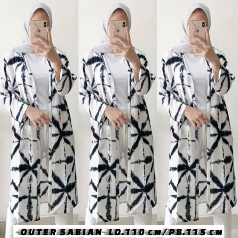 Outer Rayon Wanita Kekinian Sayap Shibori Jumbo Handmade Baju Bali Cardigan Terbaru Termurah