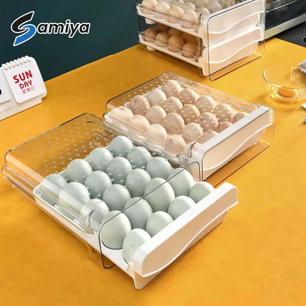 egg storage box container tray fridge / tempat penyimpan telur / kotak box menyimpan telor