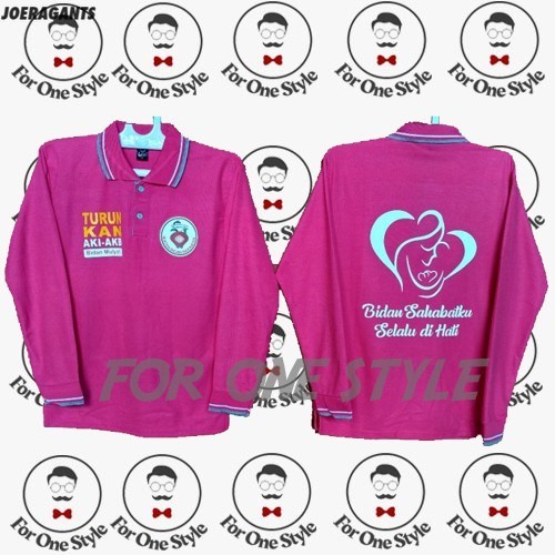 Kaos Bidan LOGO HATI BIDAN Polo Berkerah boleh Request Desain - POLOSHIRT PANJANG BIDAN - KAOS