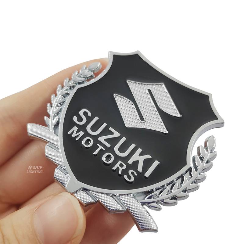 2 X Metal SUZUKI MOTORS Logo Car Auto Side Window Decorative Emblem Badge Sticker Decal For SUZUKI