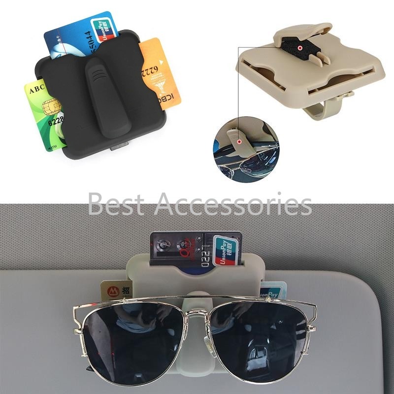 Holder Sunvisor Jepit 3 KARTU 1 KACAMATA eToll Organizer 640