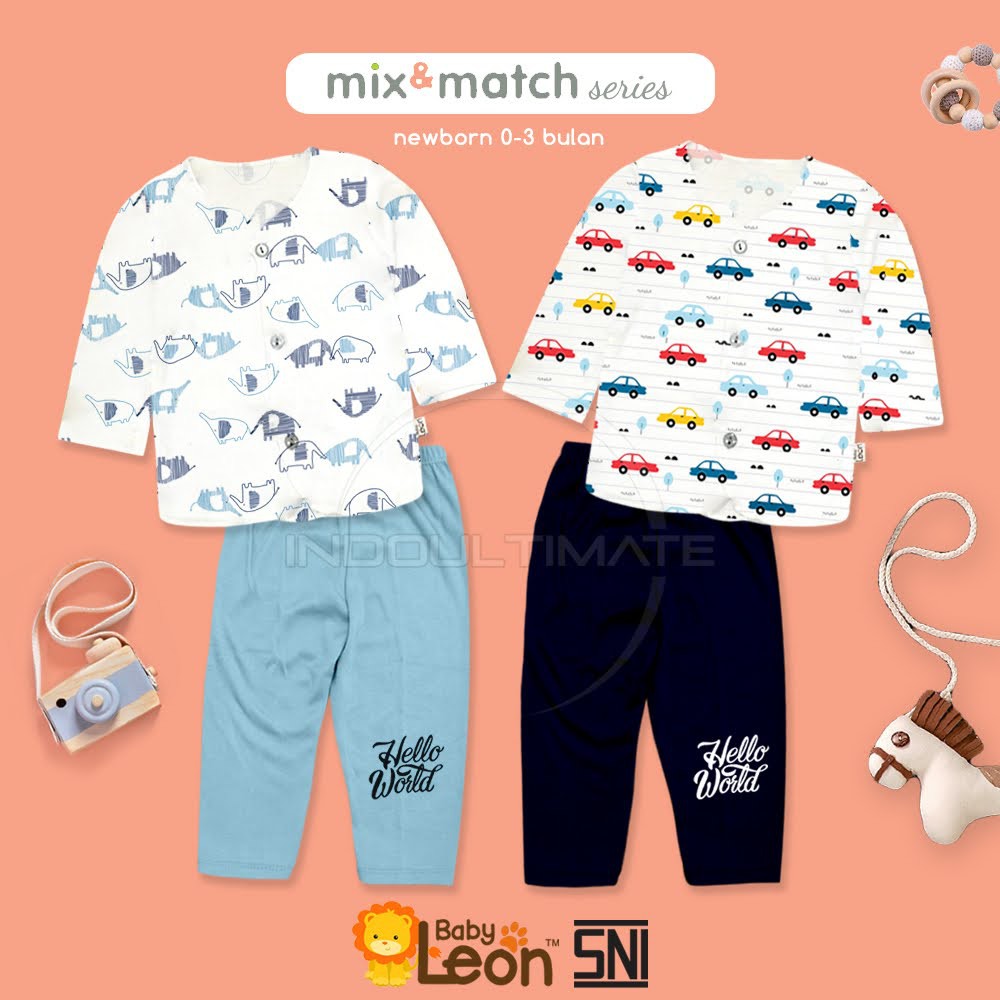 Baju Bayi Baru Lahir  SBJ-S12 Laki Laki Perempuan Lengan Panjang Motif 0-3 Bln Setelan Pakaian Atasan Baju Bayi Tidur Murah Lucu New Born