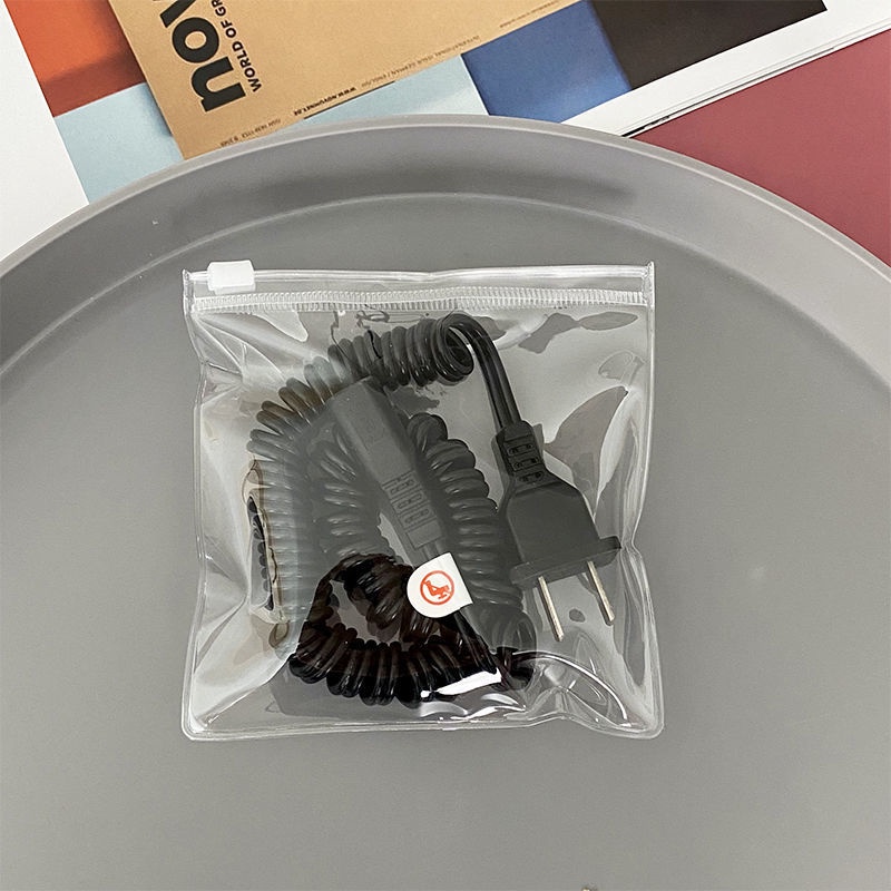 5pcs Kantong Plastik Bening Dengan Ziplock Untuk Kabel Charger Dfvc