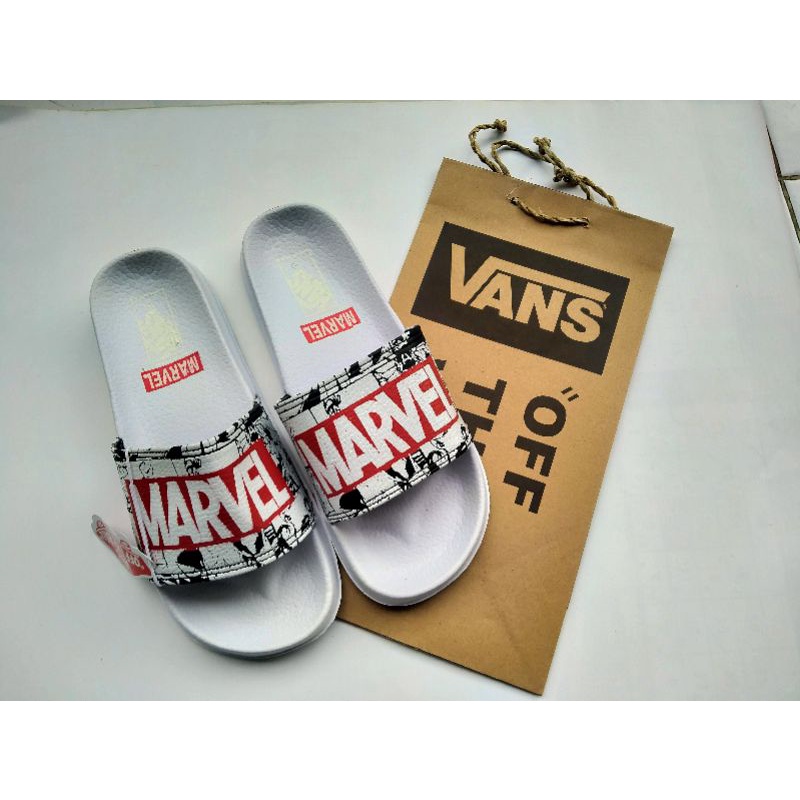 [BISA COD]Sandal Slop Fens Marvel Premium | Sandal Slide Premium (Plus PAPERBAG)