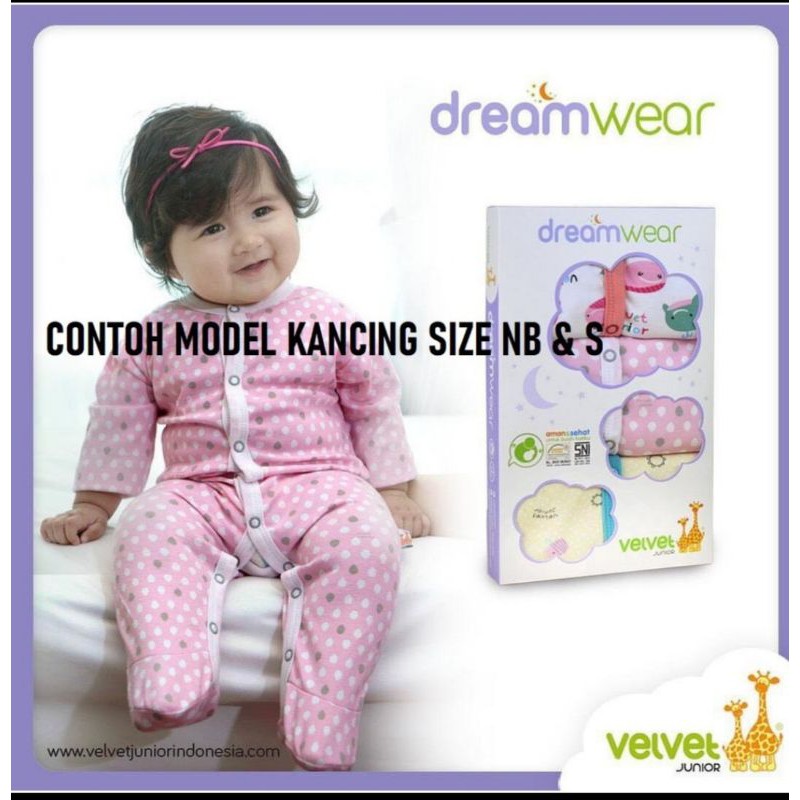 Sleepsuit Velvet Junior / Baju tidur Velvet Junior Tutup Kaki