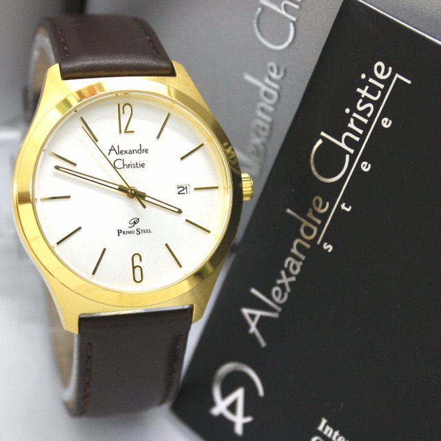 JAM TANGAN PRIA ALEXANDRE CHRISTIE AC1009MD LEATHER ORIGINAL