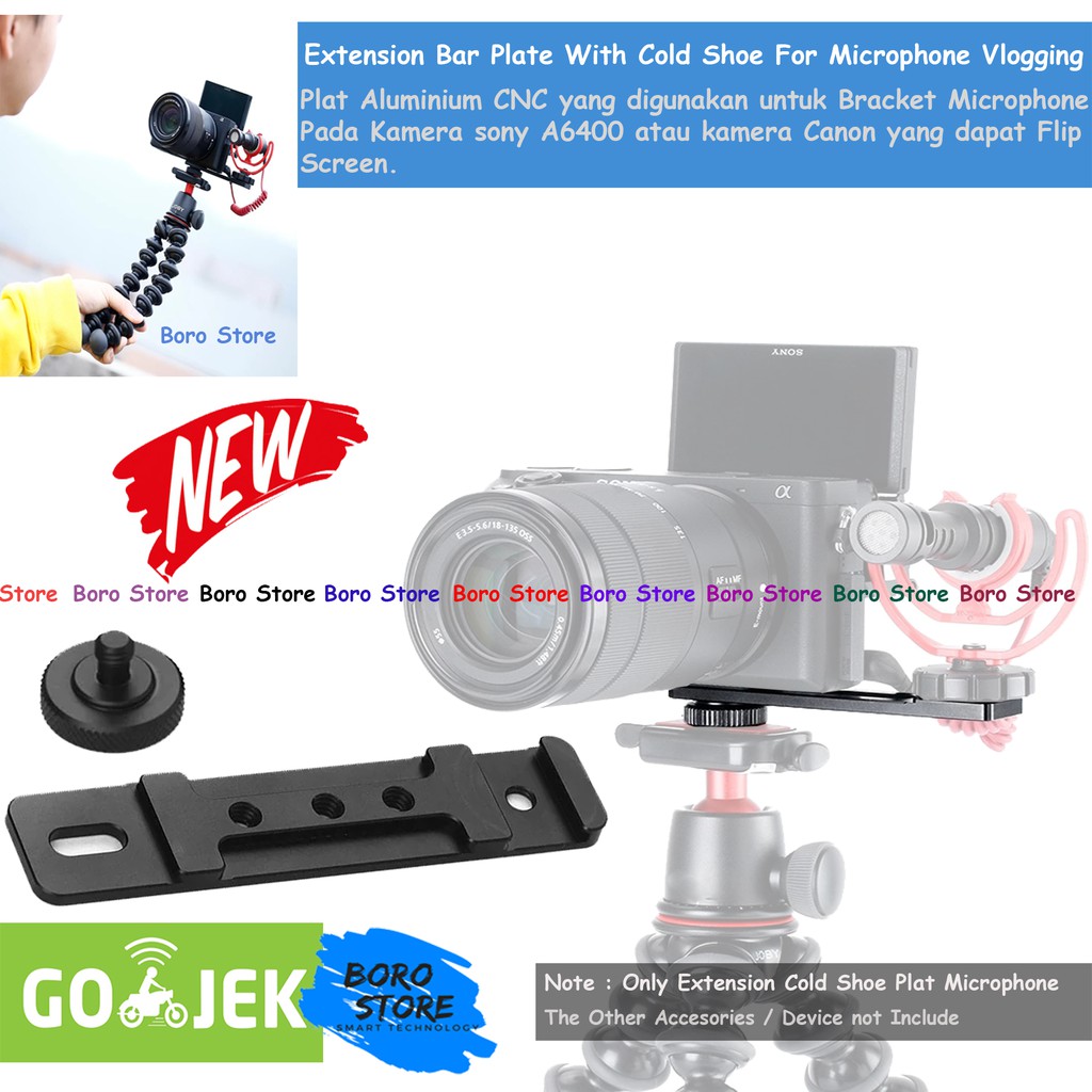 Extension Cold Shoe Mount Plate Base Microphone LED Lighting Hand Video Grip Sony A6400 Canon M6 M10