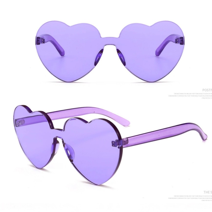 Love Heart Shaped Sunglasses Vintage Frameless Trimming Transparent Heart Glasses