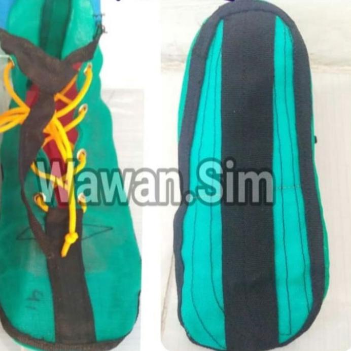 ビ SEPATU BOOTH ANTI KEONG Sepatu Sawah 6 ply / lapisan + Sol kain dalam + Bisban Hitam グ