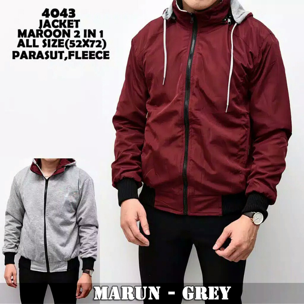 Jaket Pria Bolak Balik 2in1 / JAKET PRIA JAKET PARASUT JAKET DISTRO JAKET MOTOR JAKET MURAH