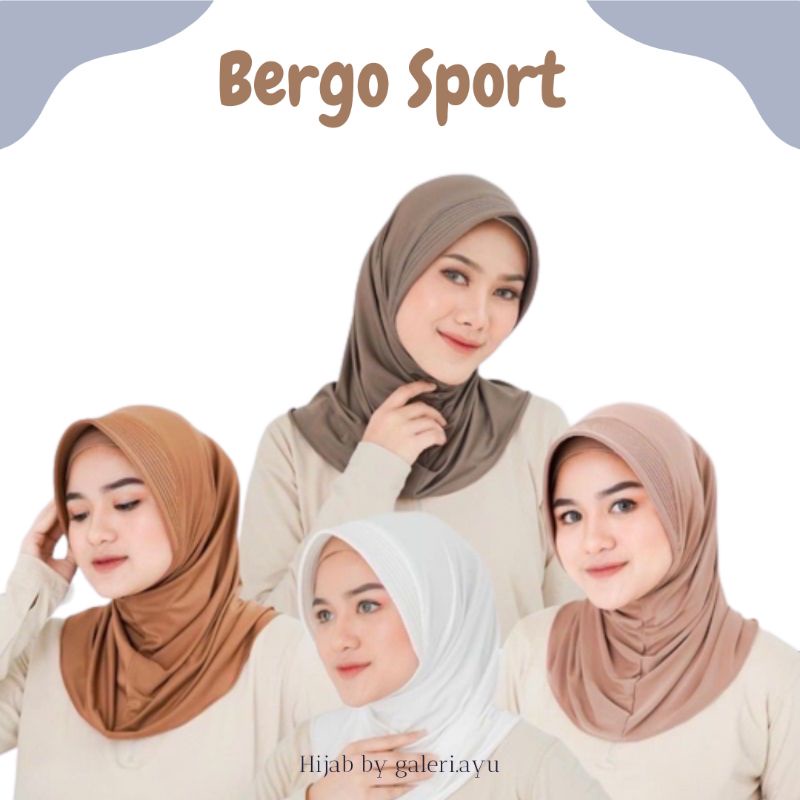 Jibab Sport Premium Murah /Jilbab Lycra Instan Jokowi /ADDIBA SERPOL/BERGO JERSEY/HIJAB VOLLY