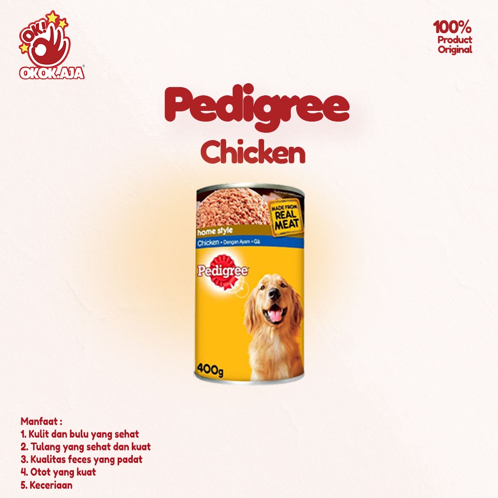 Makanan Anjing basah premium Pedigree kaleng 400gr - Dogfood murah