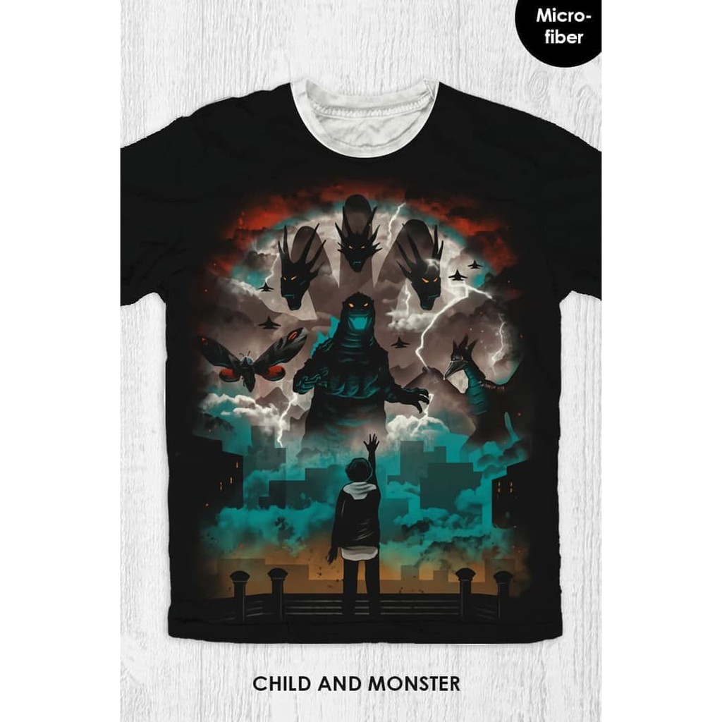 Baju Kaos Anak & Dewasa Godzilla - Child and Monster