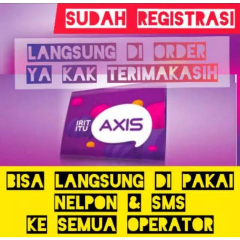 Kartu Axis & XL Baru sudah Registrasi bisa langsung telponan & sms an